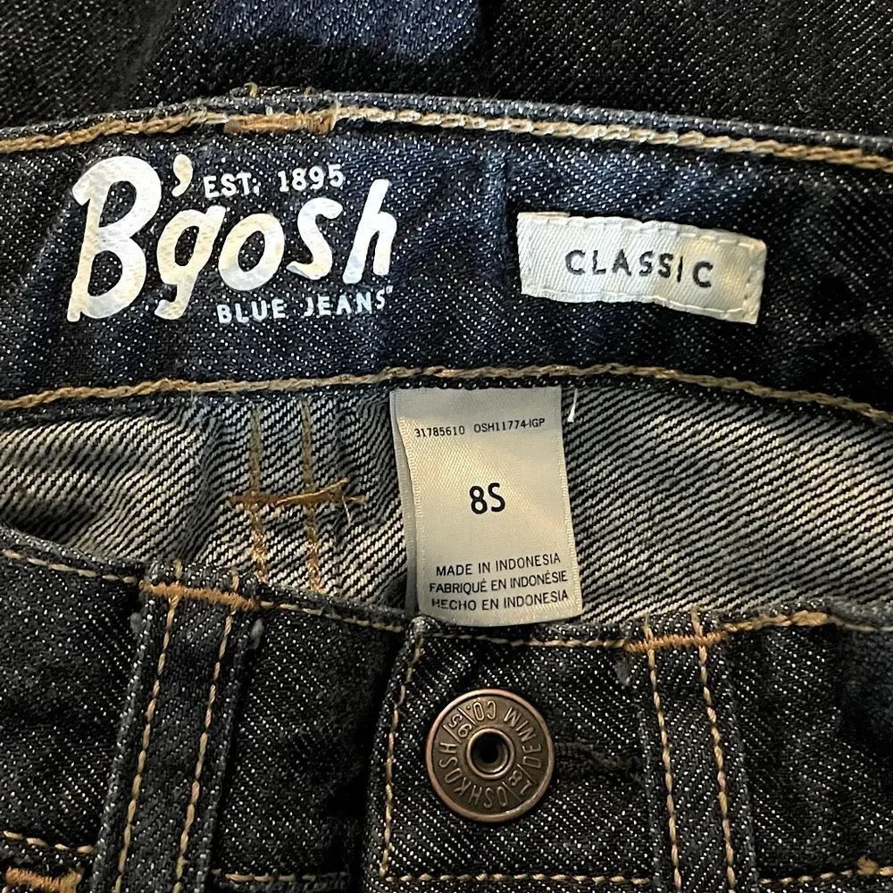 New! Oshkosh Jeans Classic Straight-Leg Darkwash Jeans. Size 8 Slim Fit.